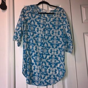Blue and white blouse / shirt dress